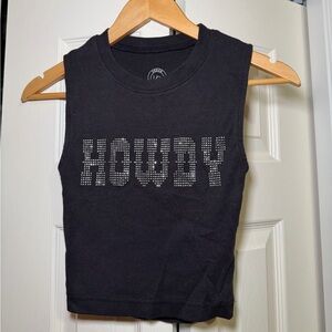 Urban Outfitters Black 'Howdy' Kids Tank Top